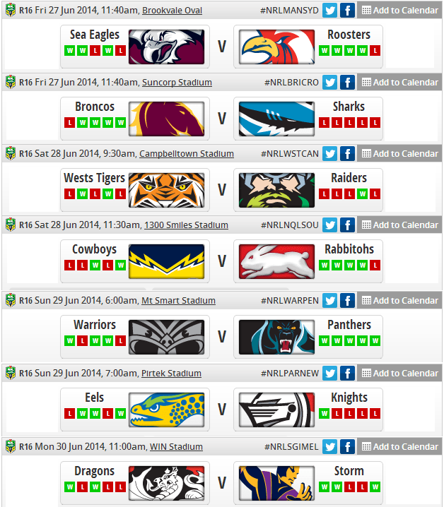 20140627 - Programme round 16 NRL