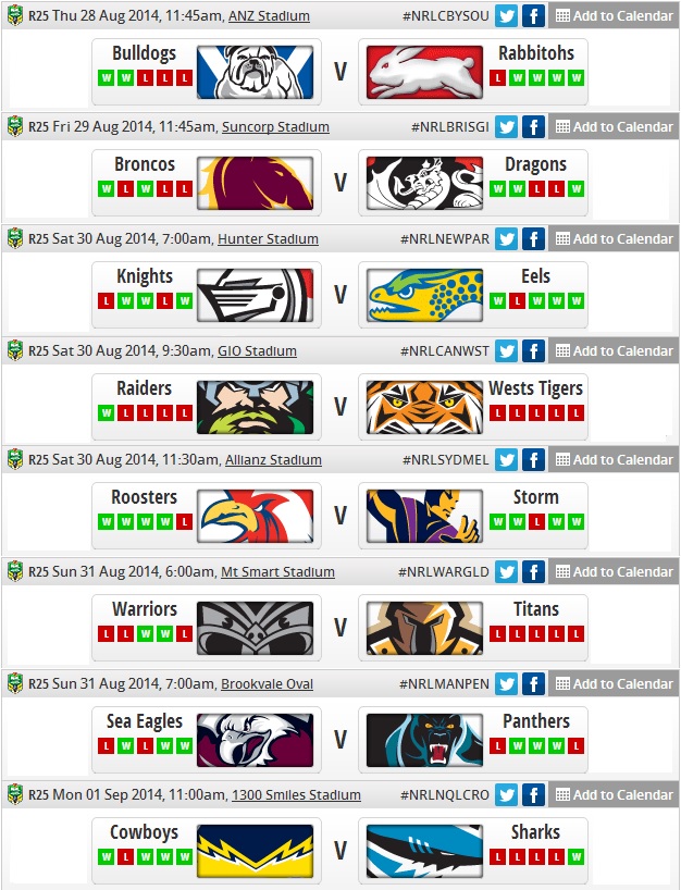 20140828 - Programme round 25 NRL