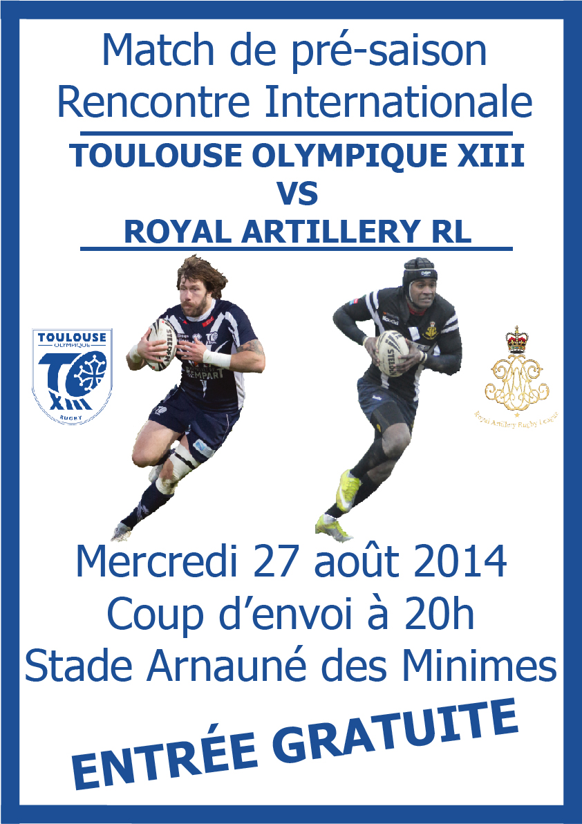 Affiche TO vs Royal Artillery 27.08.2014