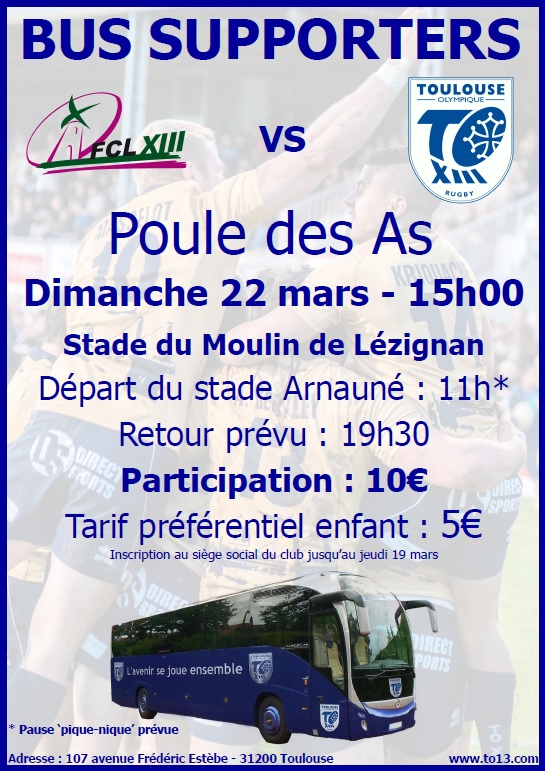 Affiche bus FC Lézignan vs TO