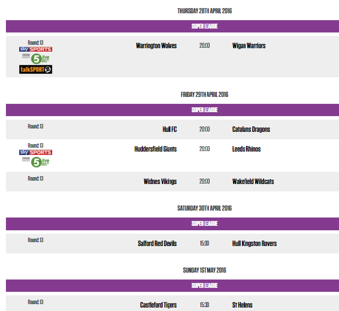 Round 13 - Super League