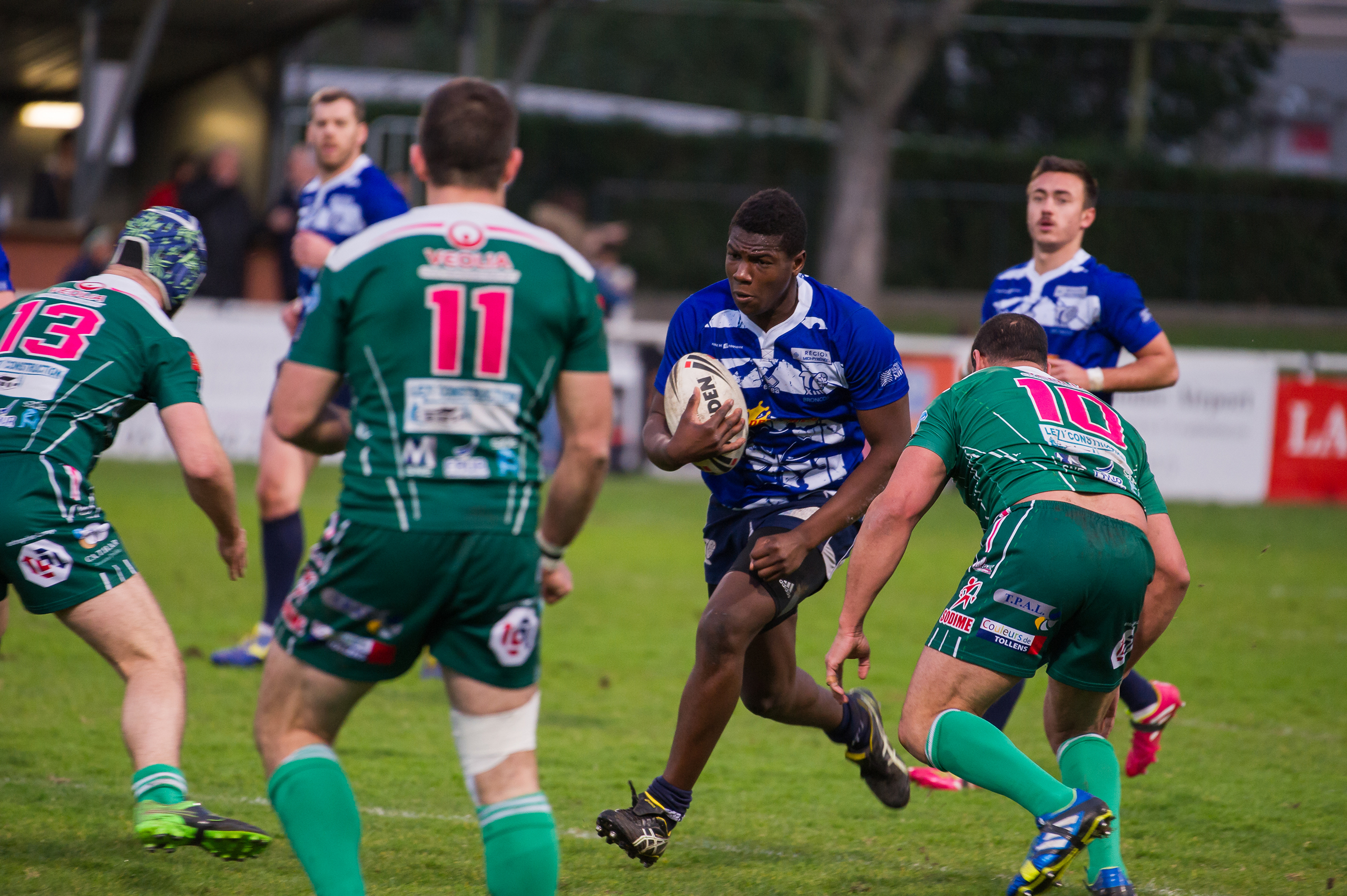Justin SANGARE during a game with the TO Broncos - Credit Alain SOULA