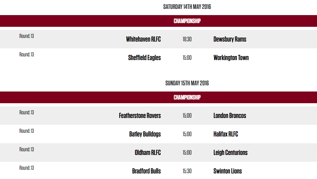 Round 13 - Championship