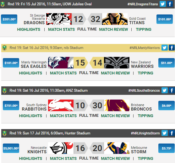 Round 19 - NRL