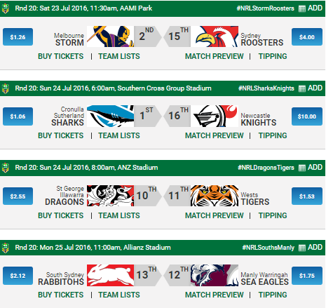 Round 20 - NRL -