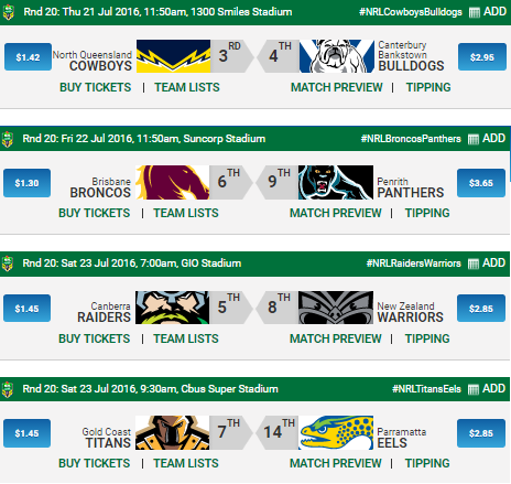 Round 20 - NRL