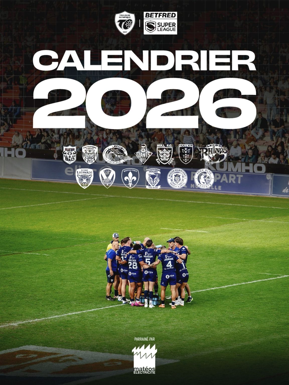 CALENDRIER DE LA SAISON 2026 DU TOULOUSE OLYMPIQUE